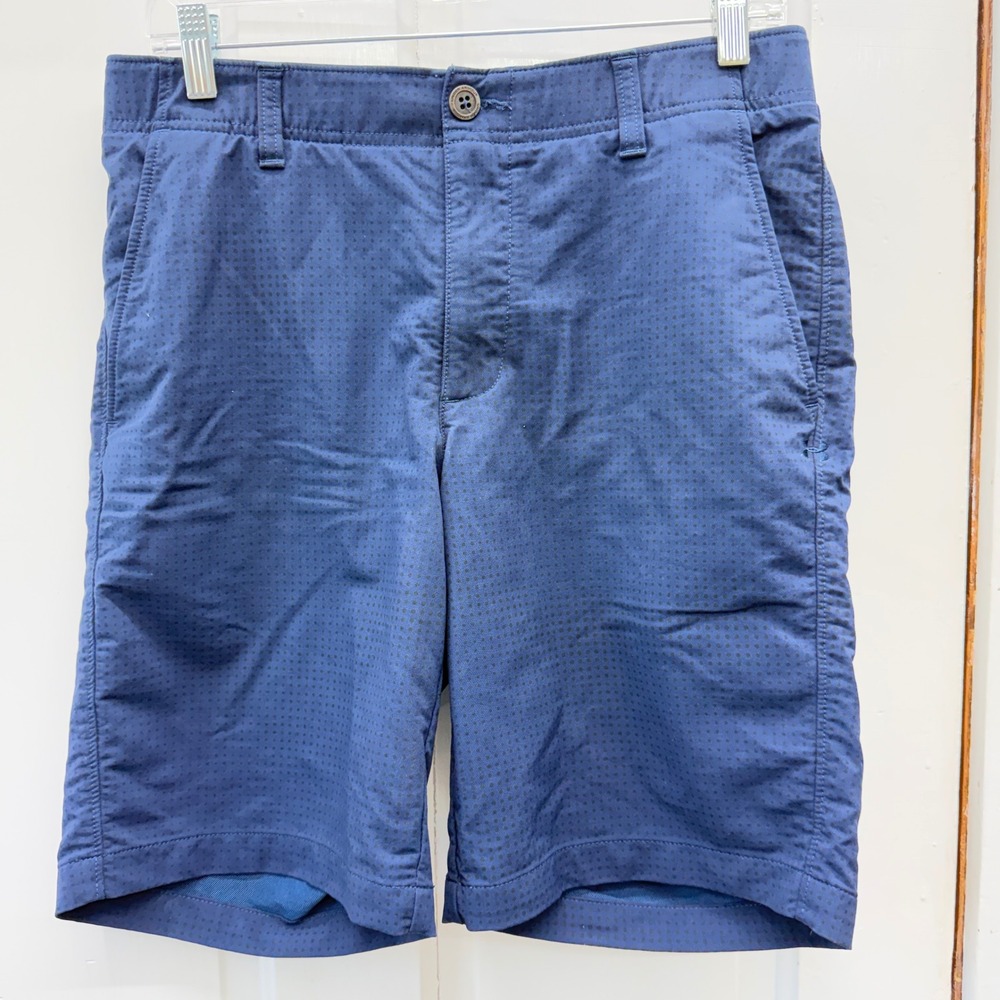 Under Armour Match Play Performance Golf Shorts Mens 32 Navy Polka Dot HeatGear